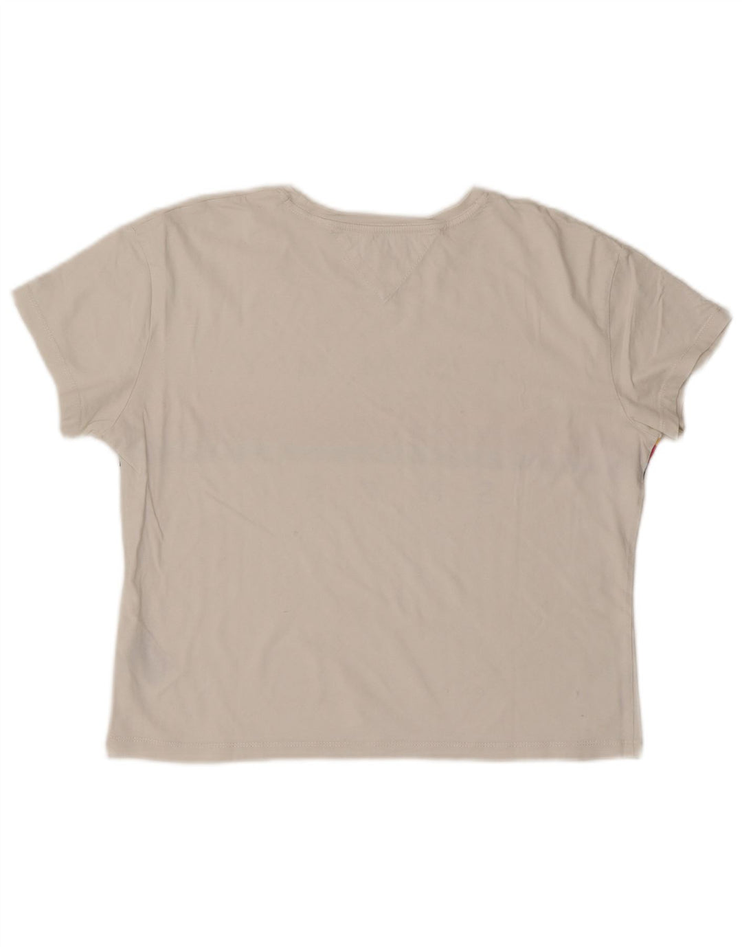 TOMMY HILFIGER Womens Graphic T-Shirt Top UK 14 Medium White Cotton