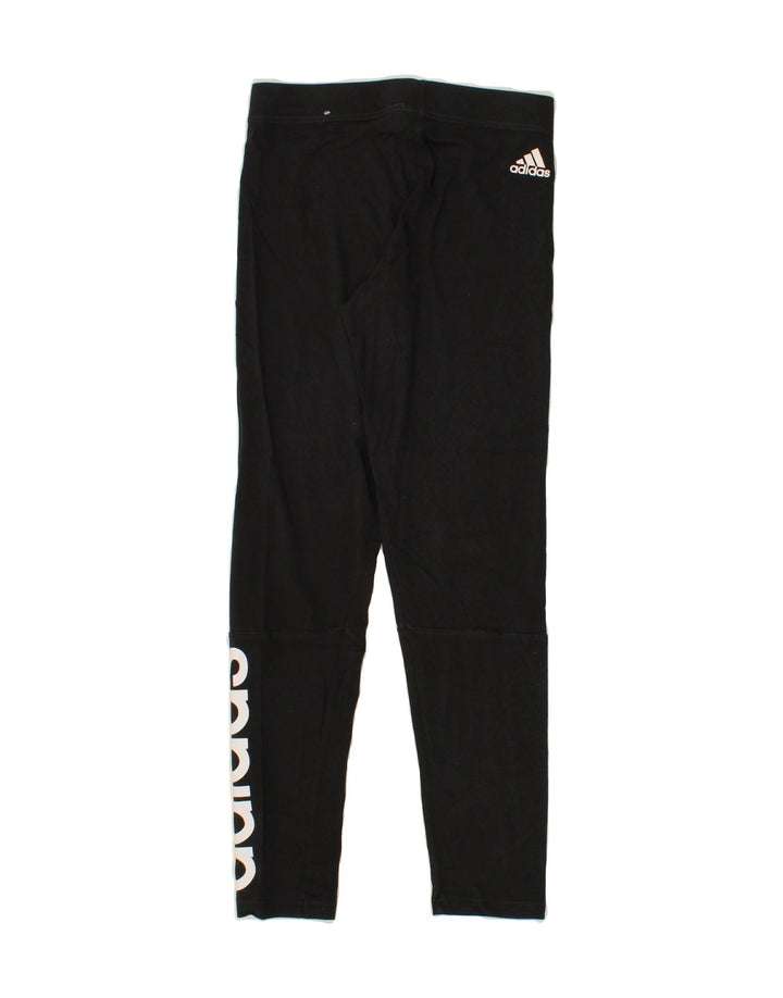 ADIDAS Womens Graphic Leggings UK 10 Small Black Vintage Adidas and Second-Hand Adidas from Messina Hembry 