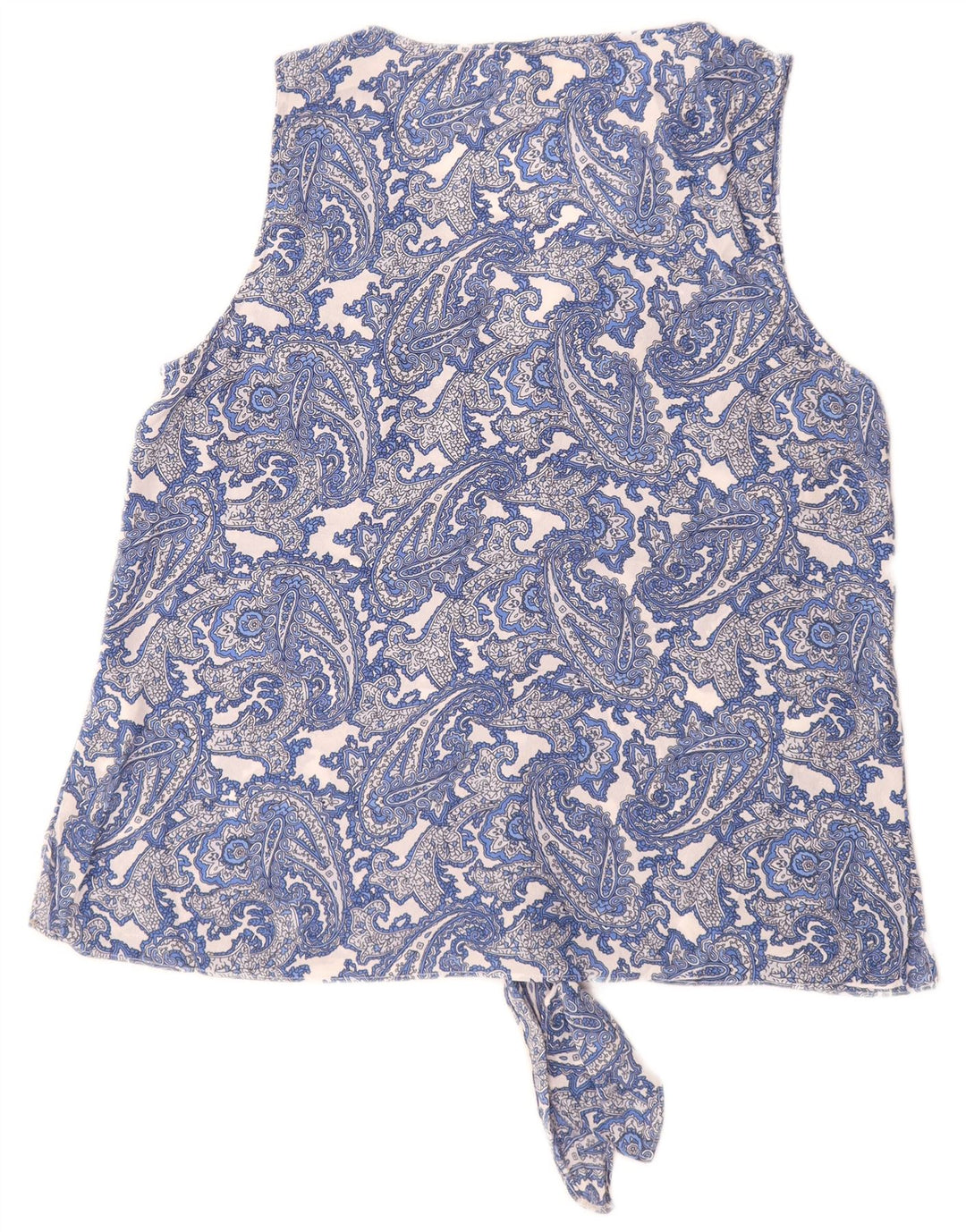 MICHAEL KORS Womens Sleeveless Blouse Top UK 16 Large Blue Paisley