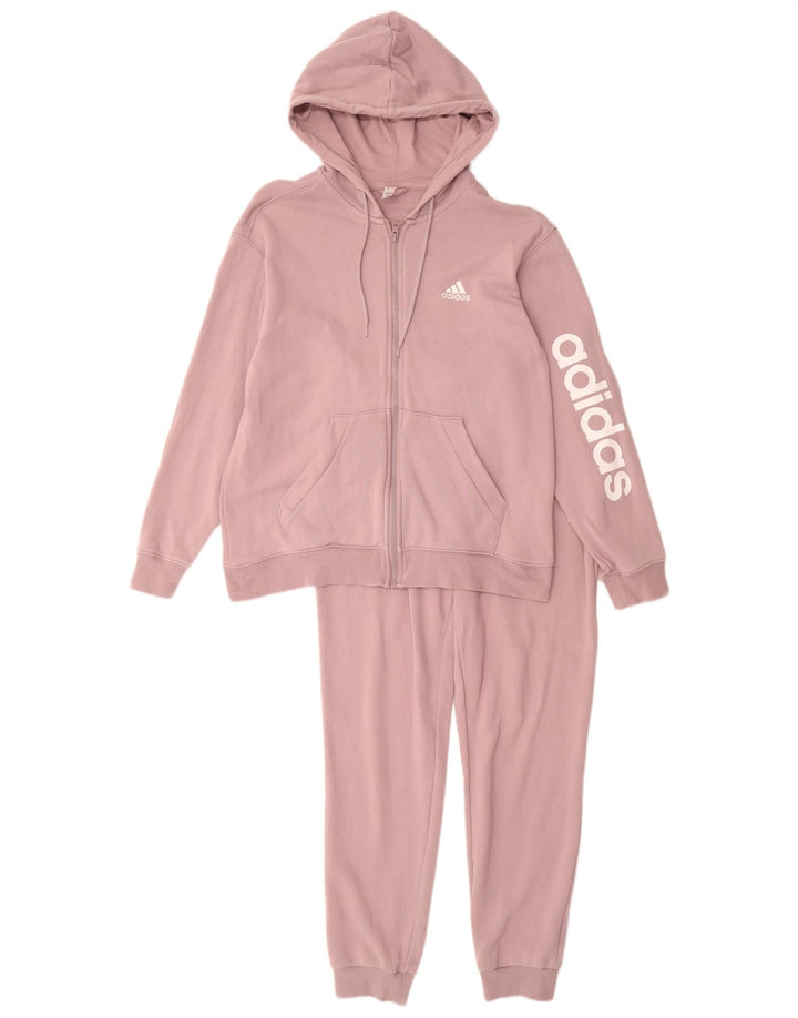 ADIDAS Womens Graphic Full Tracksuit UK 12/14 Medium  Purple Cotton