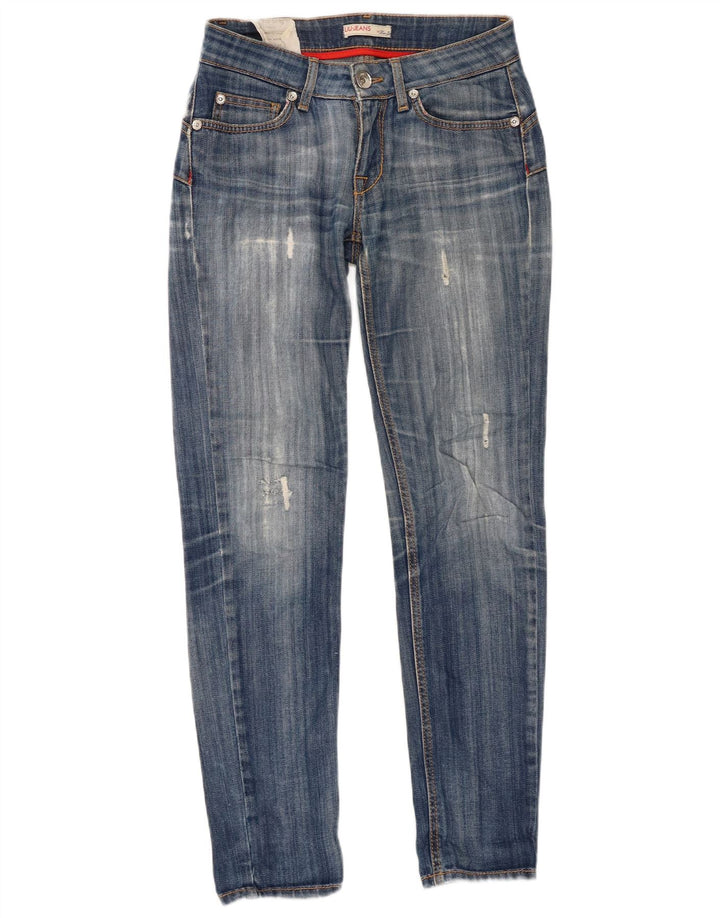 Liu Jo Womens Distressed Slim Jeans W27 L29 Blue Cotton