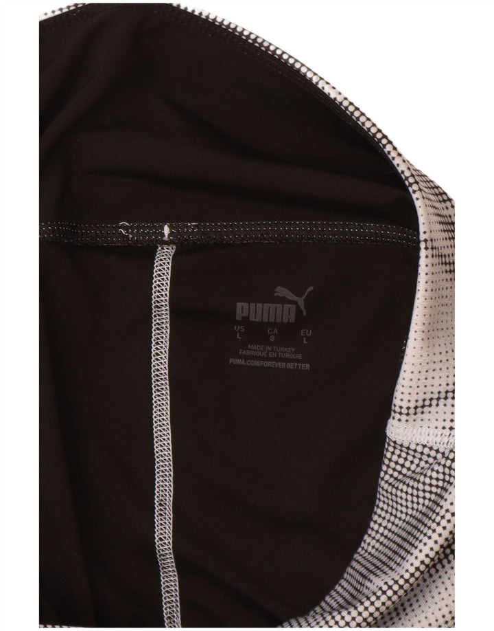 Puma Womens Leggings UK 16 Large Black Colourblock