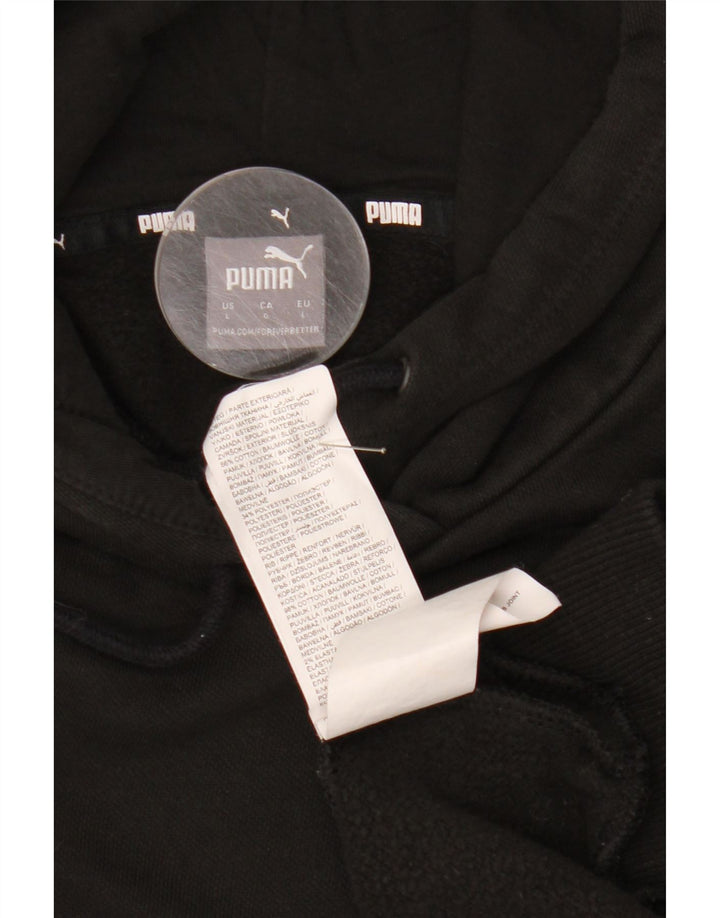 Puma Mens Hoodie Jumper Large Black Cotton