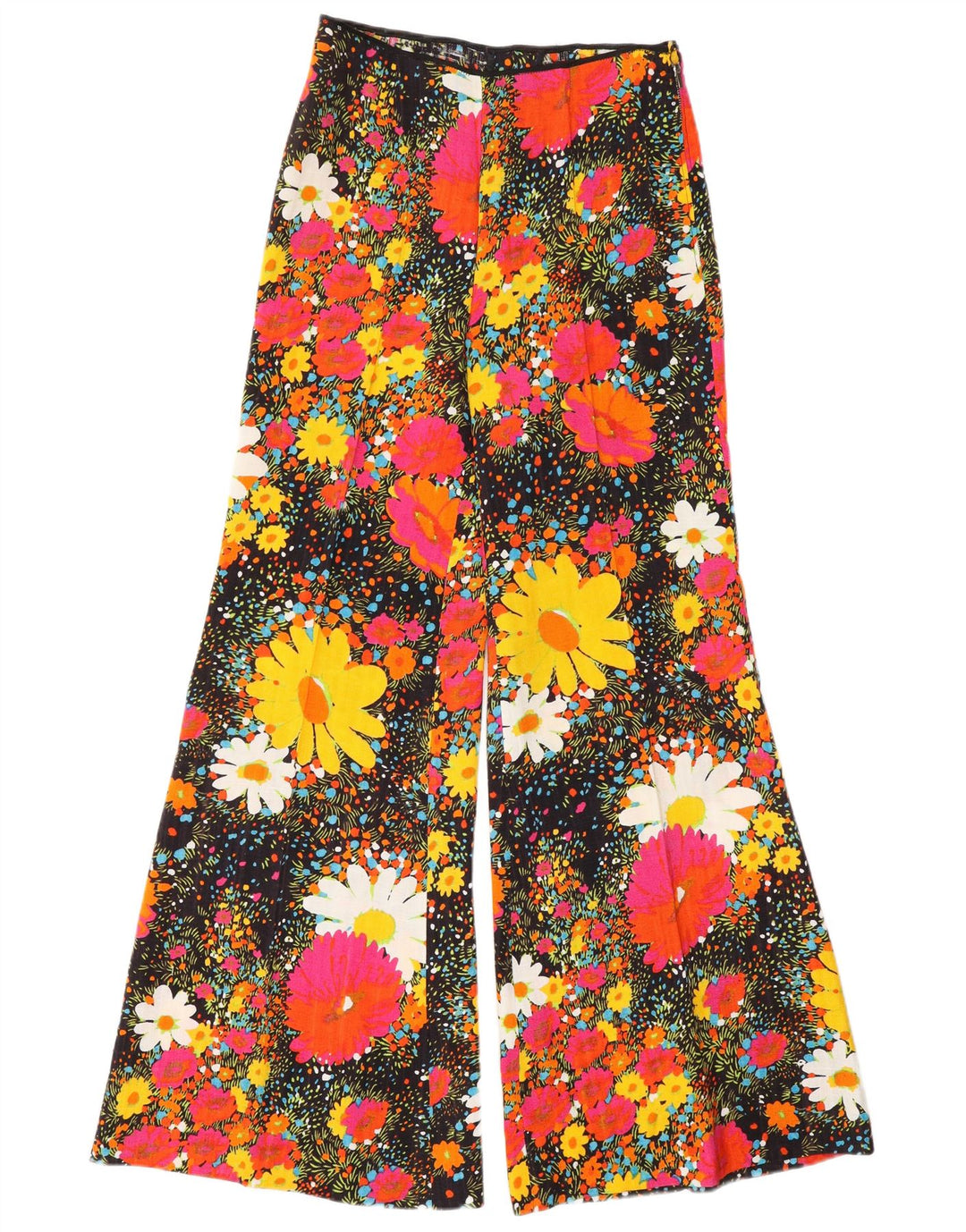 VINTAGE Womens High Waist Casual Trousers W26 L31  Multicoloured Floral