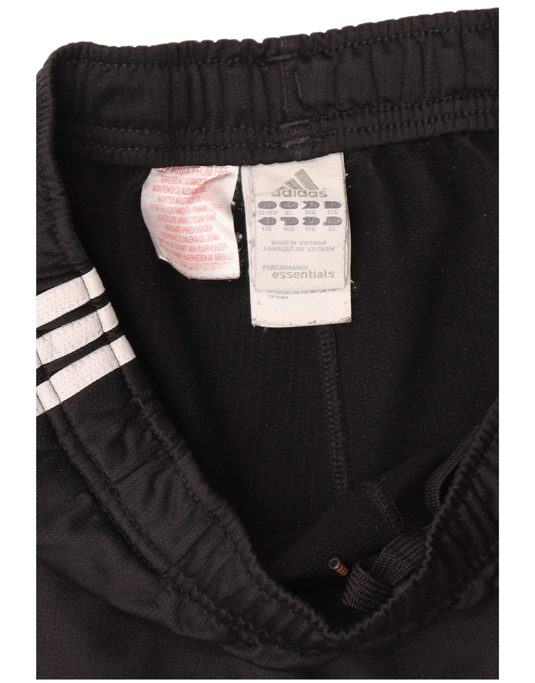 ADIDAS Boys Sport Shorts 15-16 Years Black Polyester
