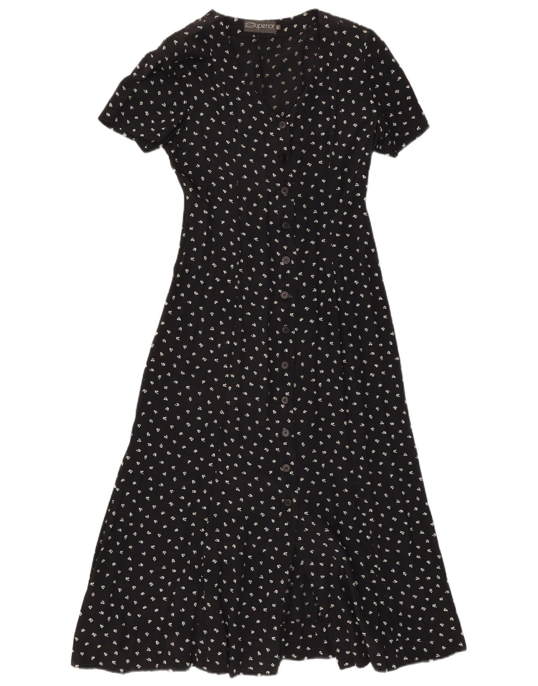 Superior Womens Maxi Dress IT 44 Medium Black Floral