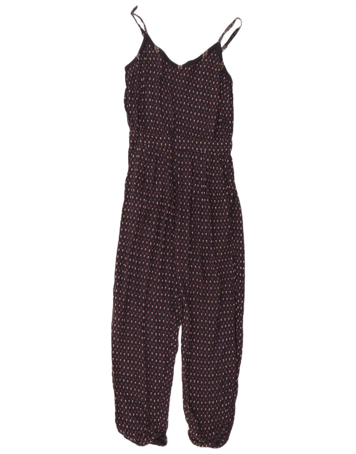 FAT FACE Womens Jumpsuit UK 6 XS Navy Blue Floral Viscose