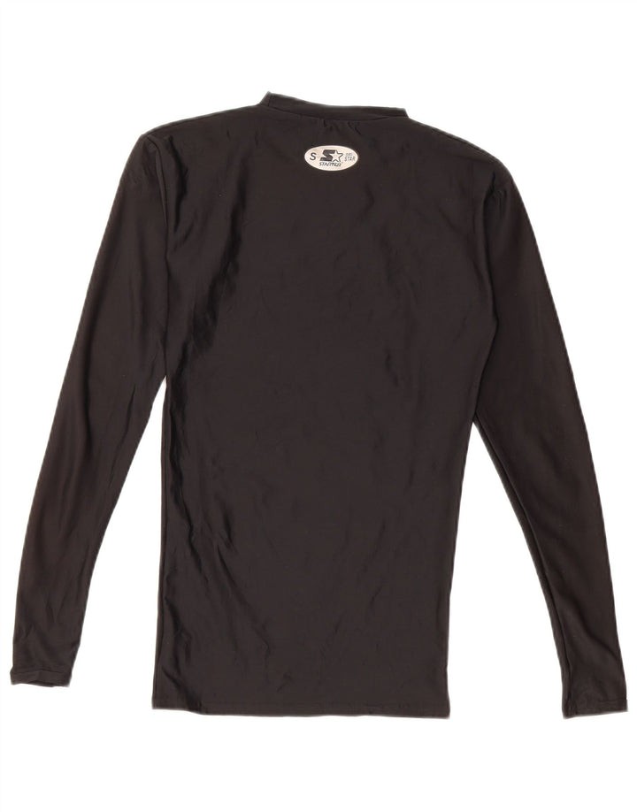 STARTER Womens Top Long Sleeve UK 8 Small Black Polyester
