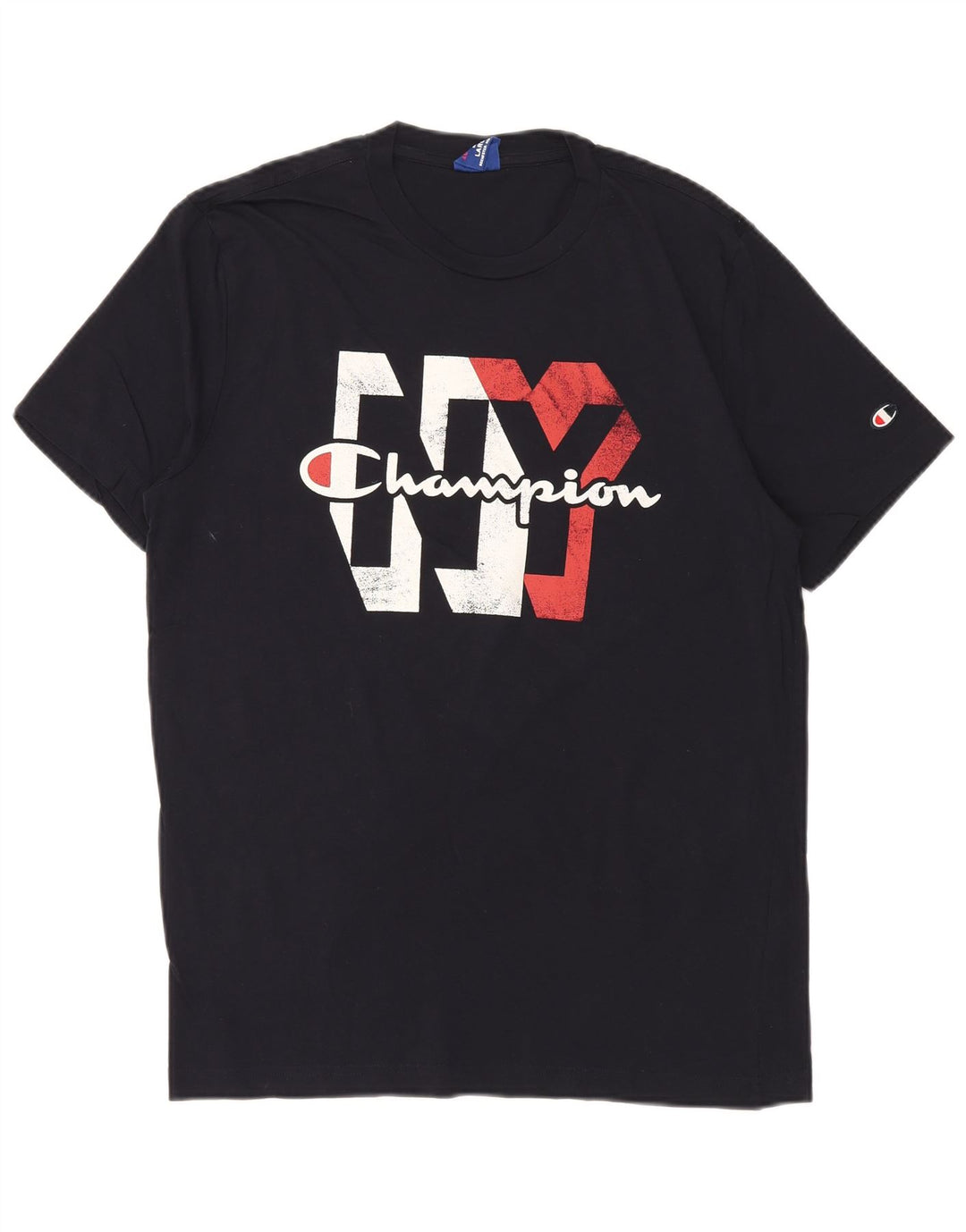 CHAMPION Mens Graphic T-Shirt Top Large Navy Blue