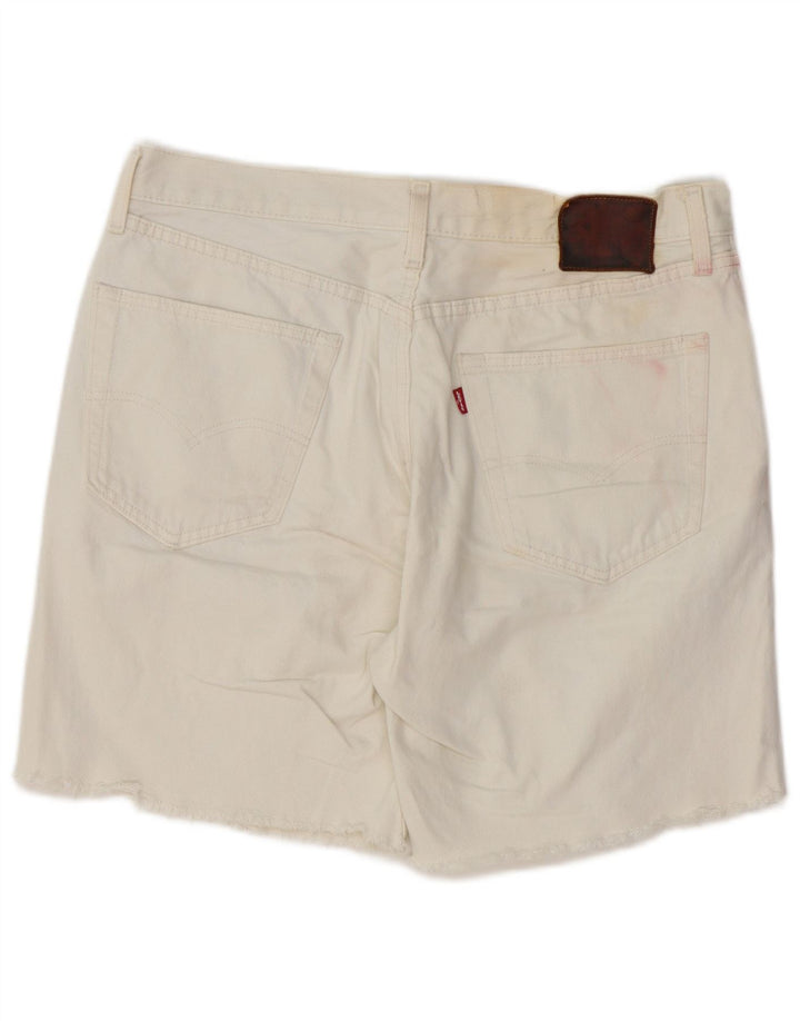 LEVI'S Mens Denim Shorts W36 Large  White Cotton