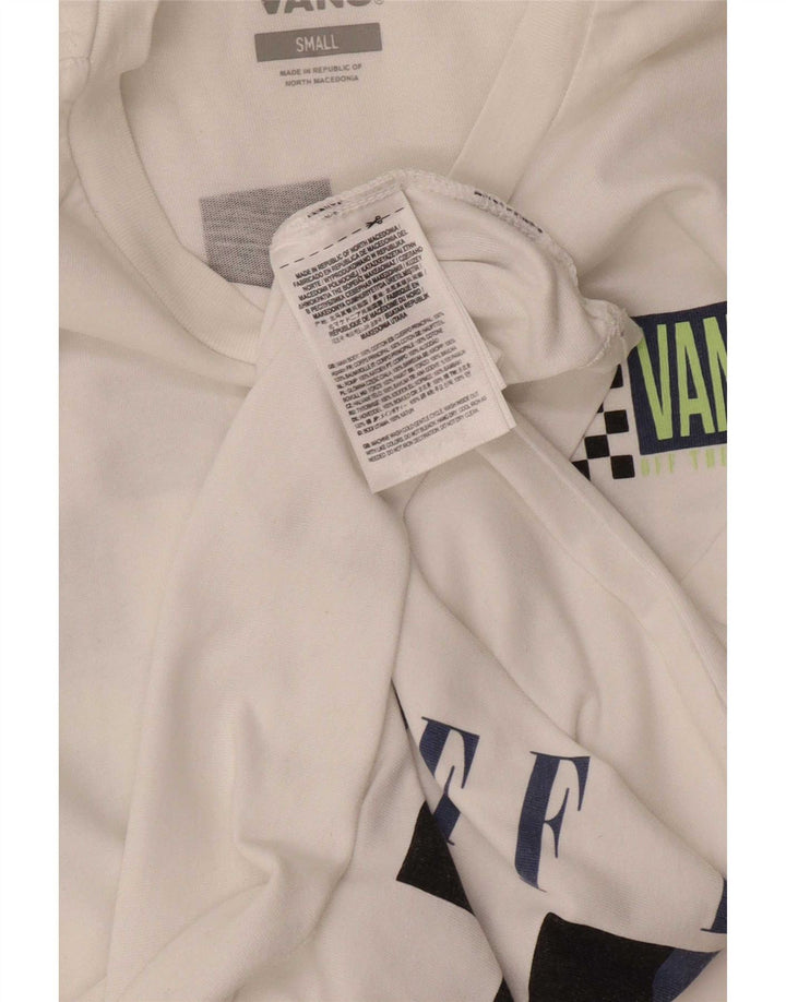 Vans Mens Graphic T-Shirt Top Small White Cotton