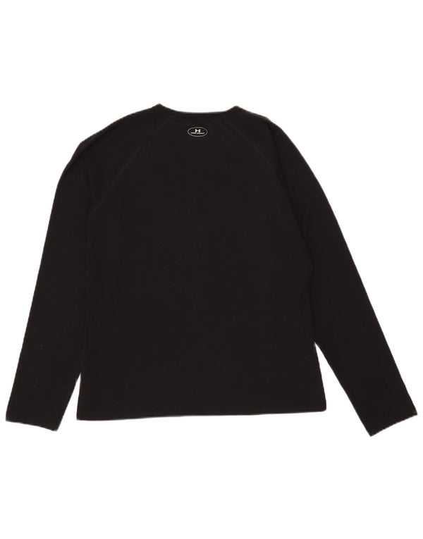 Under Armour Womens Top Long Sleeve UK 12 Medium Black Polyester