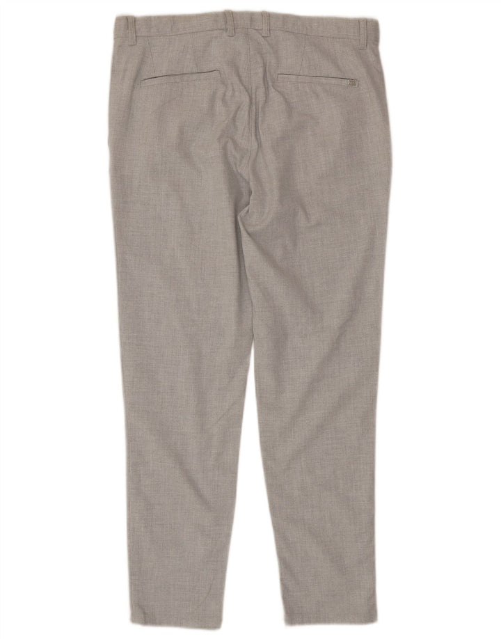 Zara Mens Slim Fit Chino Trousers EU 40 Medium W31 L29 Grey Polyester