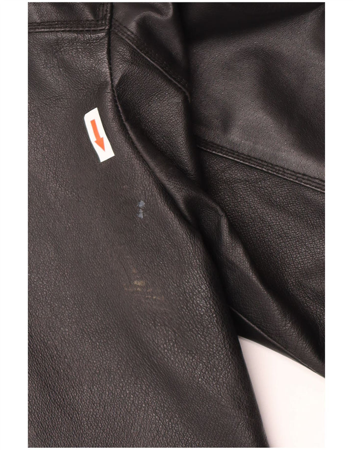 Vintage Mens Leather Jacket IT 52 XL Black Leather