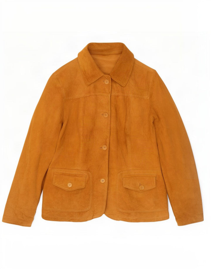 Borgo Antico Womens Suede Jacket IT 48 XL Beige Leather