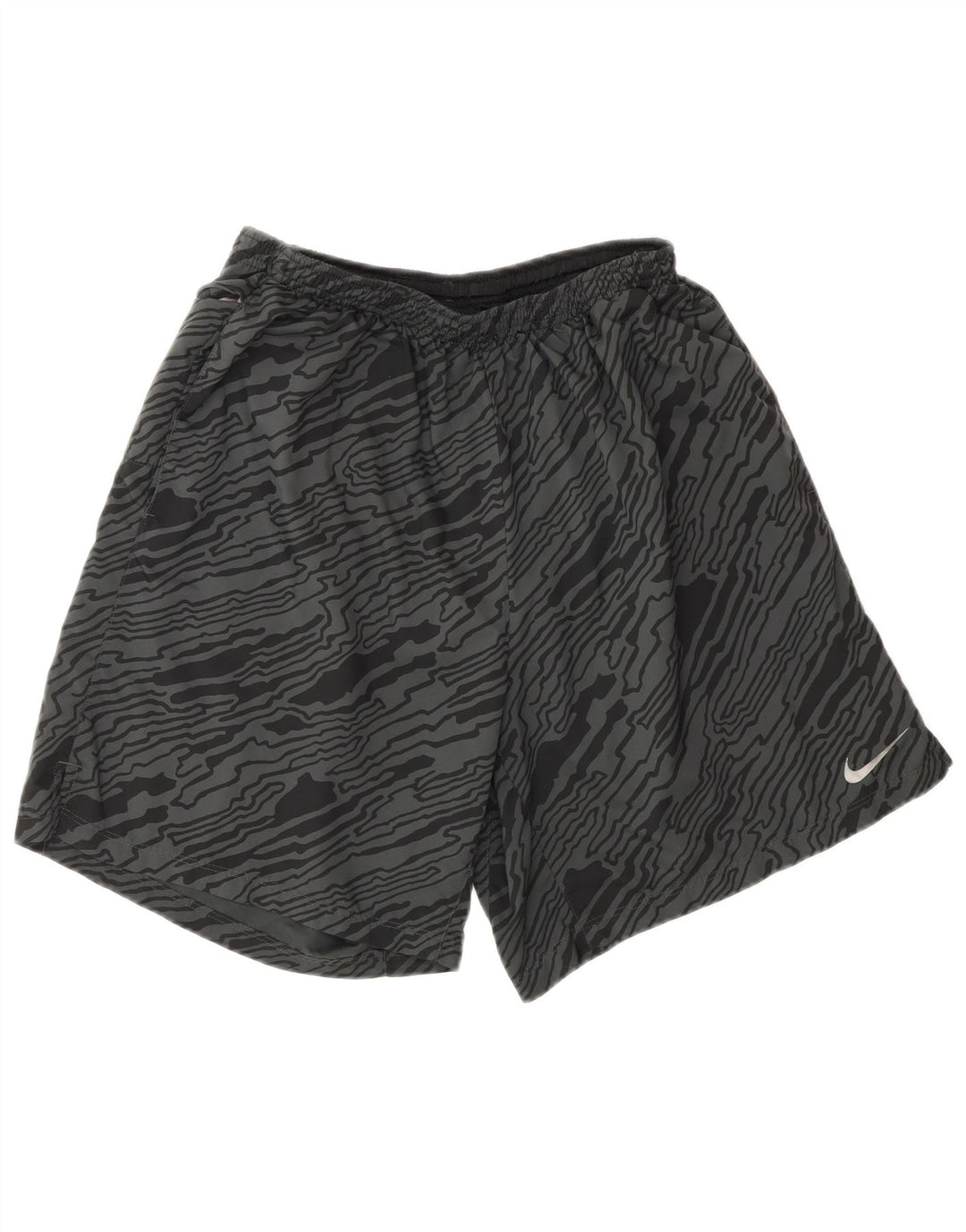 NIKE Mens Dri Fit Abstract Pattern Sport Shorts Large  Grey Polyester