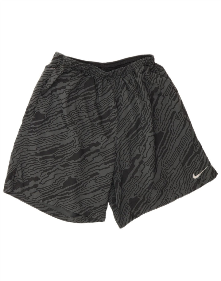 NIKE Mens Dri Fit Abstract Pattern Sport Shorts Large  Grey Polyester