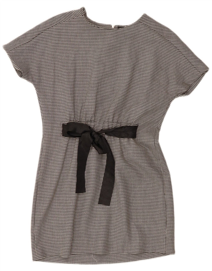 Zara Womens Trafaluc Basic Dress UK 10 Small Black Houndstooth Polyester