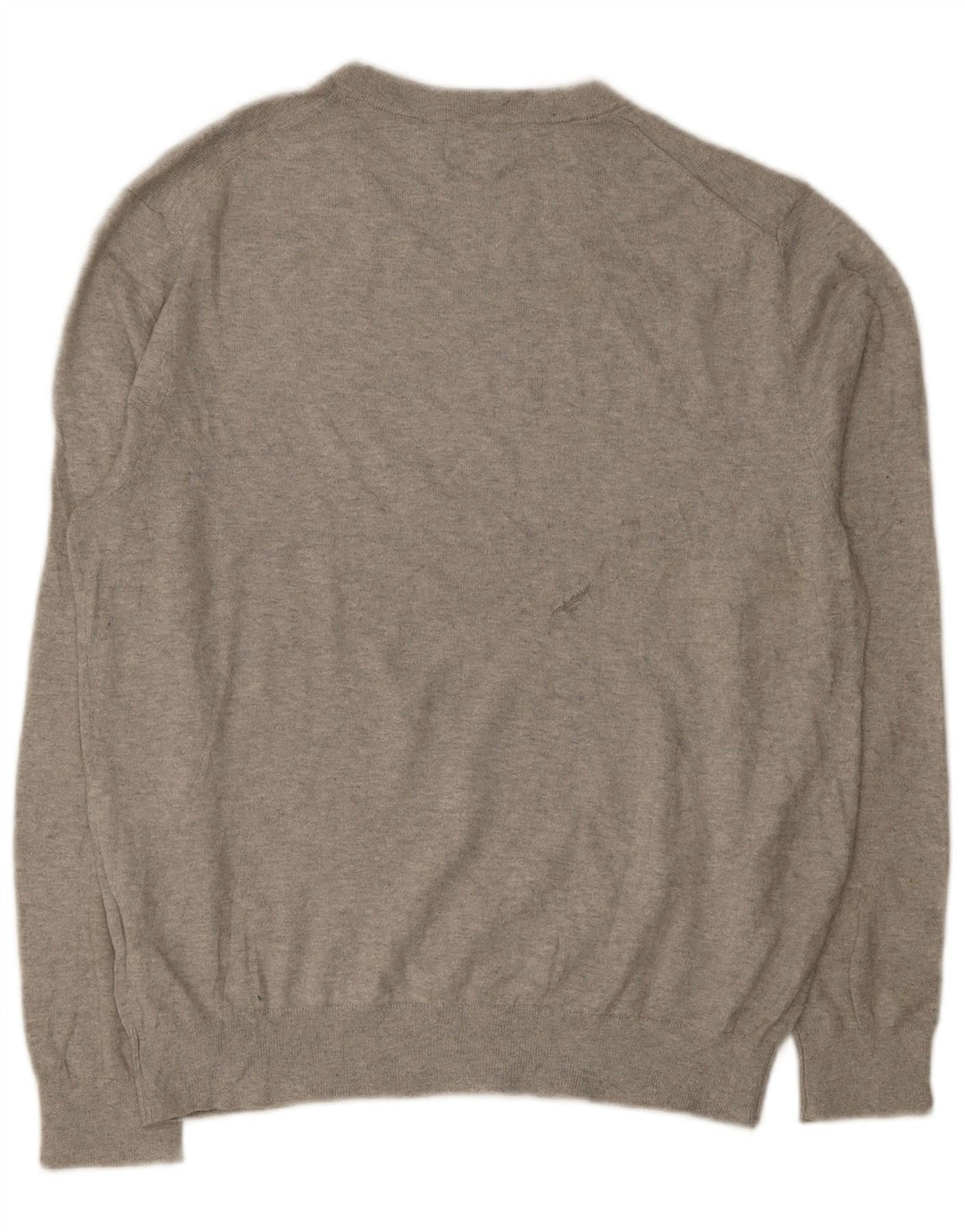 Nautica Mens V-Neck Jumper Sweater Medium Grey Cotton
