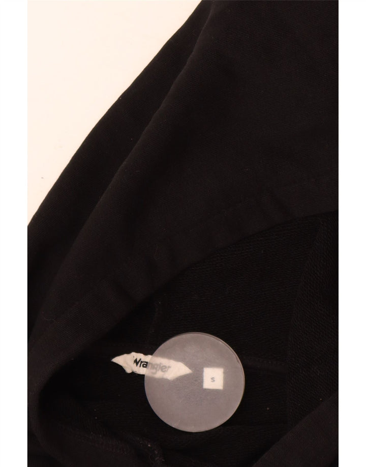 WRANGLER Womens Oversized Graphic Hoodie Jumper UK 10 Small Black Cotton