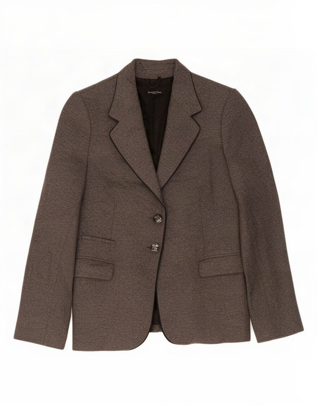 Massimo Dutti Womens 2 Button Blazer Jacket EU 44 XL Grey Wool
