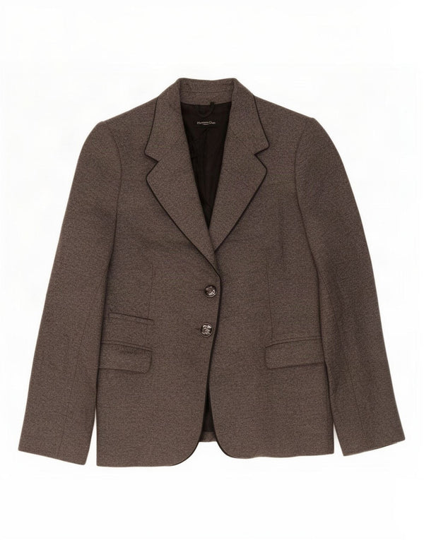 Massimo Dutti Womens 2 Button Blazer Jacket EU 44 XL Grey Wool