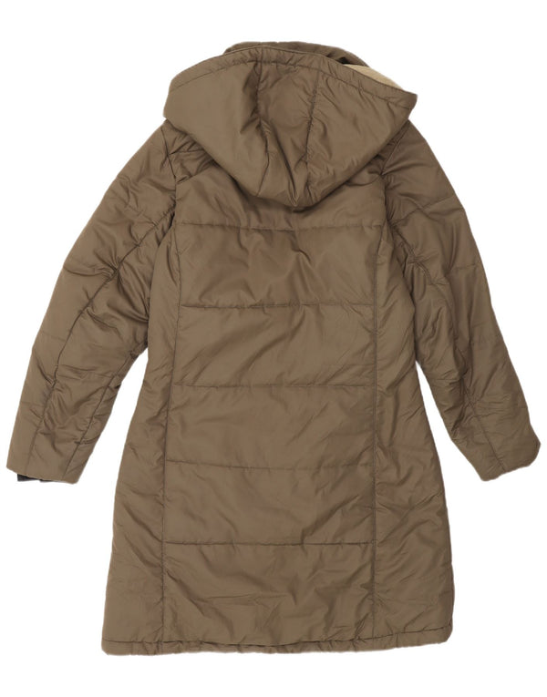 Jack Wolfskin Womens Hooded Padded Coat UK 10 Small Khaki Polyester