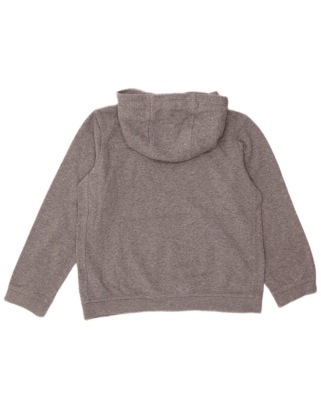 NIKE Boys Standard Fit Hoodie Jumper 12-13 Years Large Grey Cotton