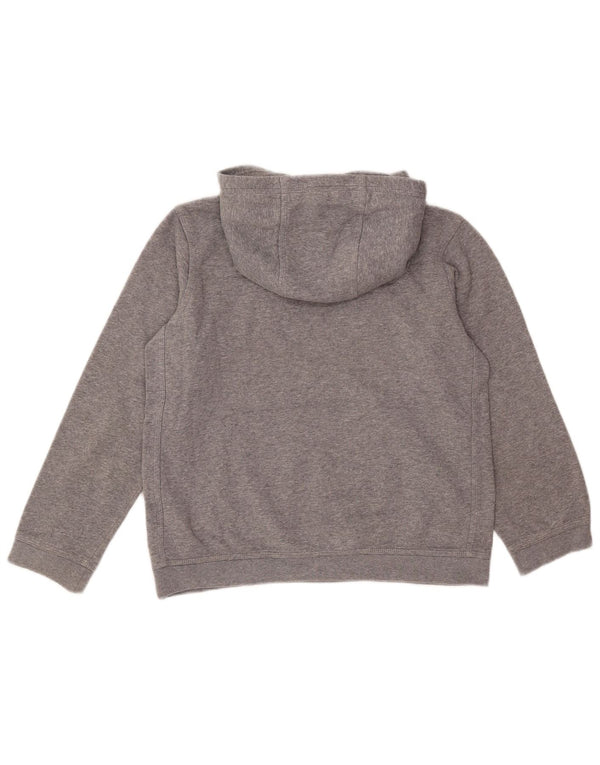 NIKE Boys Standard Fit Hoodie Jumper 12-13 Years Large Grey Cotton