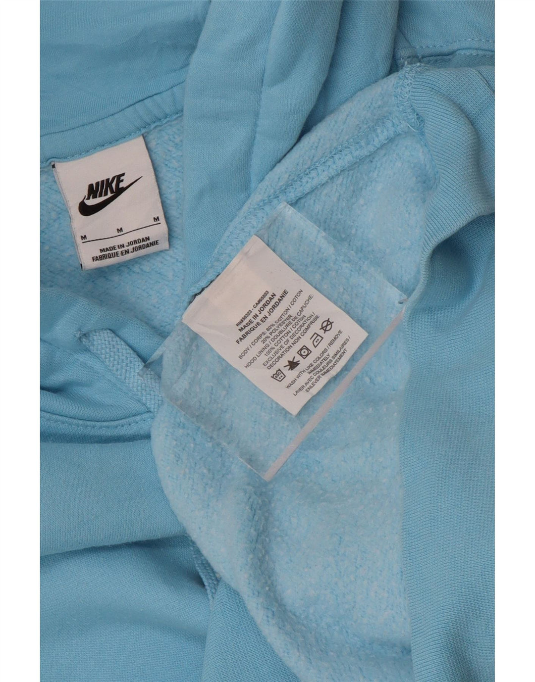 NIKE Mens Hoodie Jumper Medium Blue Cotton