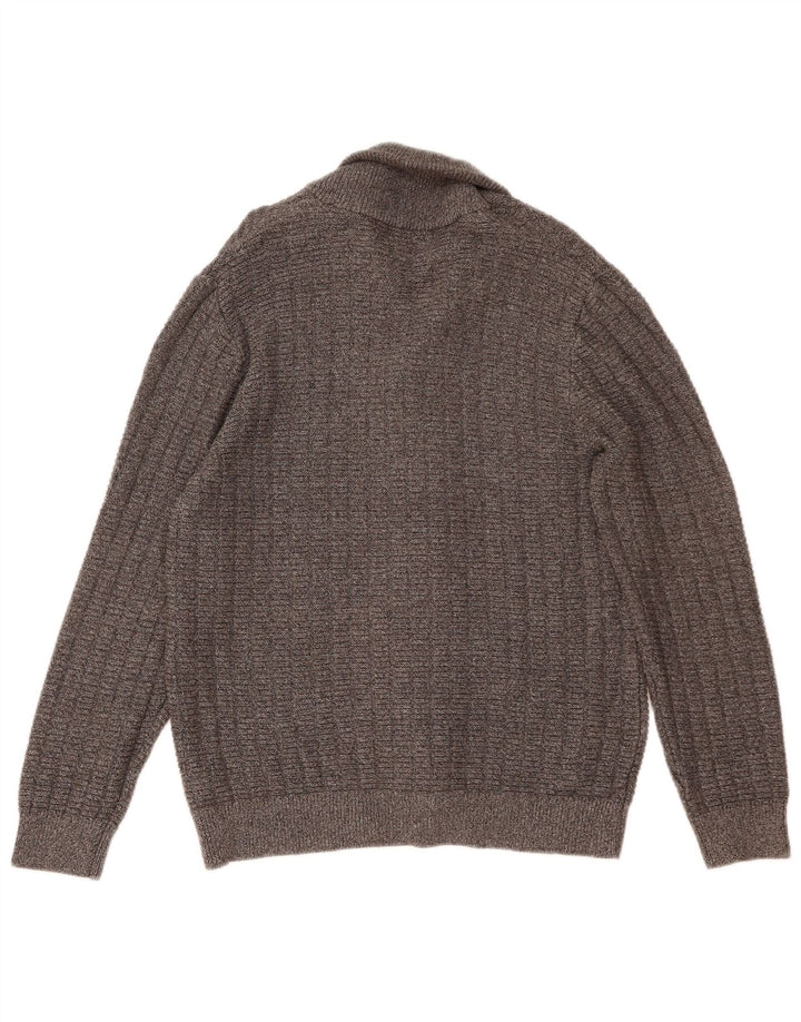 Marks & Spencer Mens Cardigan Sweater Large Grey Cotton