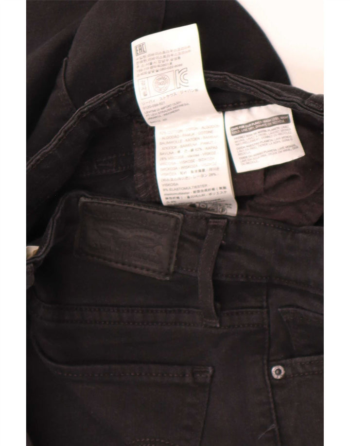 Levi's Womens 712 Slim Jeans W25 L32 Black Cotton