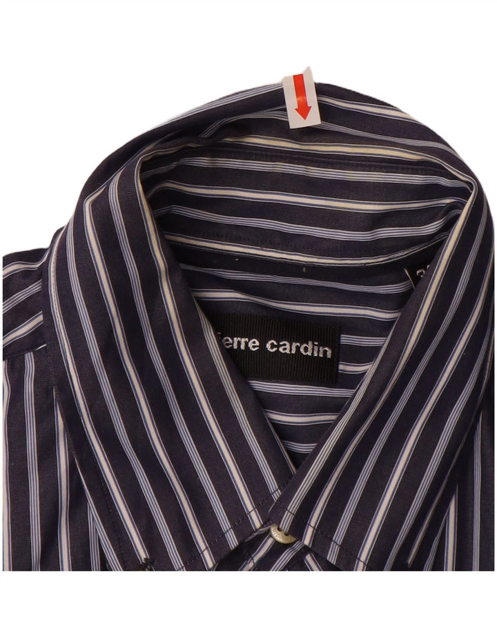 PIERRE CARDIN Mens Shirt Size 39 Medium Blue Pinstripe Cotton