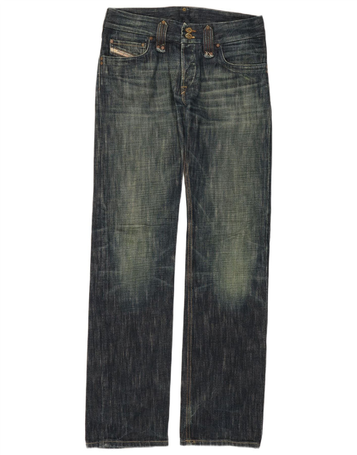 DIESEL Womens Straight Jeans W30 L34 Navy Blue Cotton