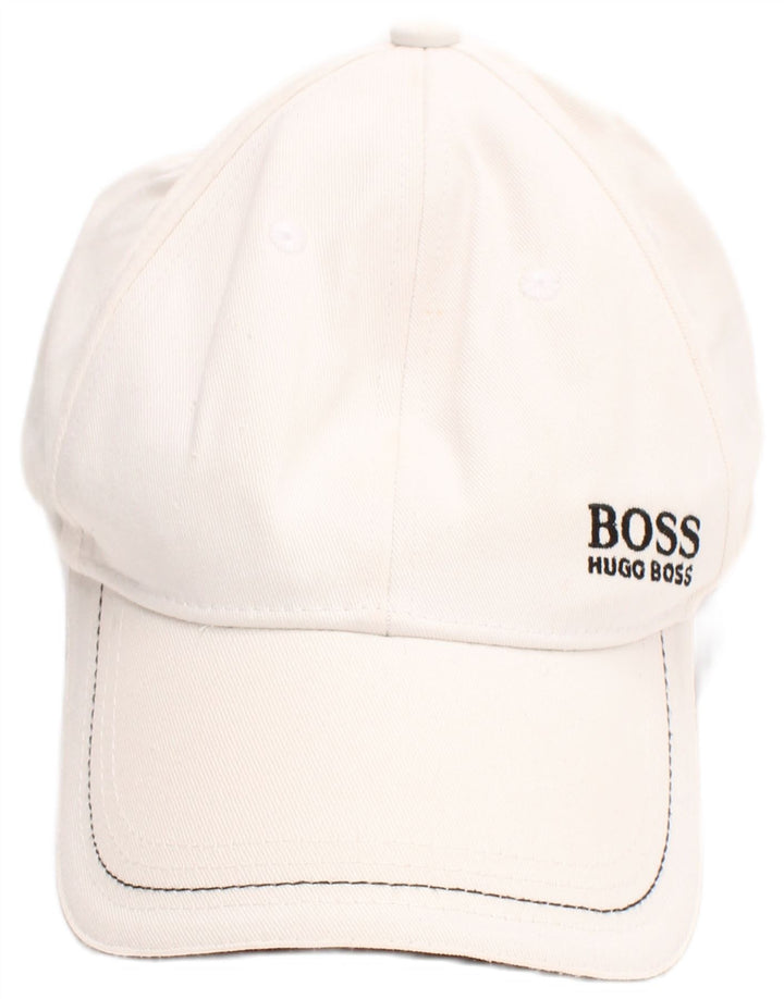 Hugo Boss Mens Graphic Baseball Cap One Size White Cotton