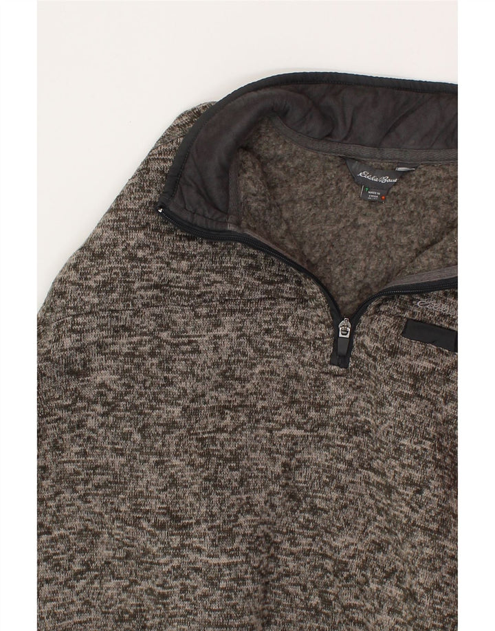 EDDIE BAUER Mens Zip Neck Sweatshirt Jumper XL Grey Polyester Vintage Eddie Bauer and Second-Hand Eddie Bauer from Messina Hembry 