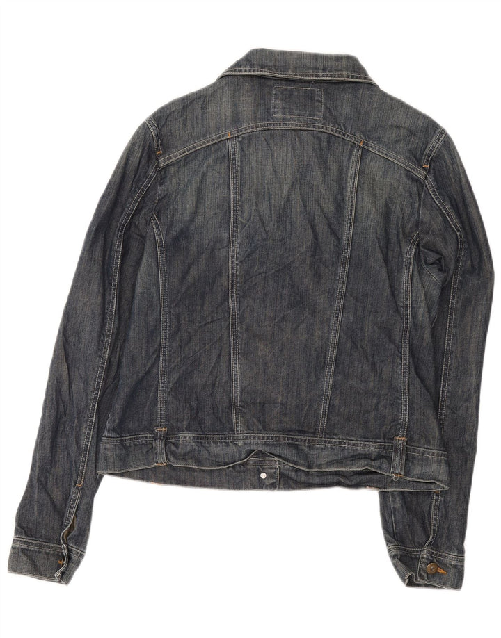 Kiabi Womens Crop Denim Jacket UK 14 Large Blue Cotton