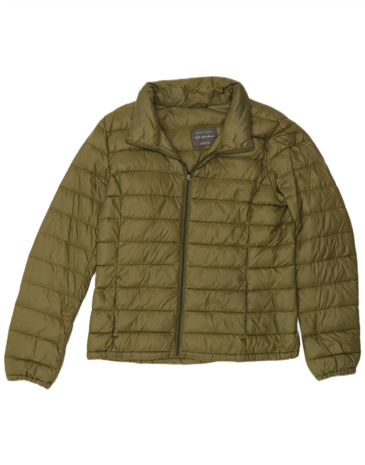 Benetton Womens Padded Jacket UK 10 Small Green