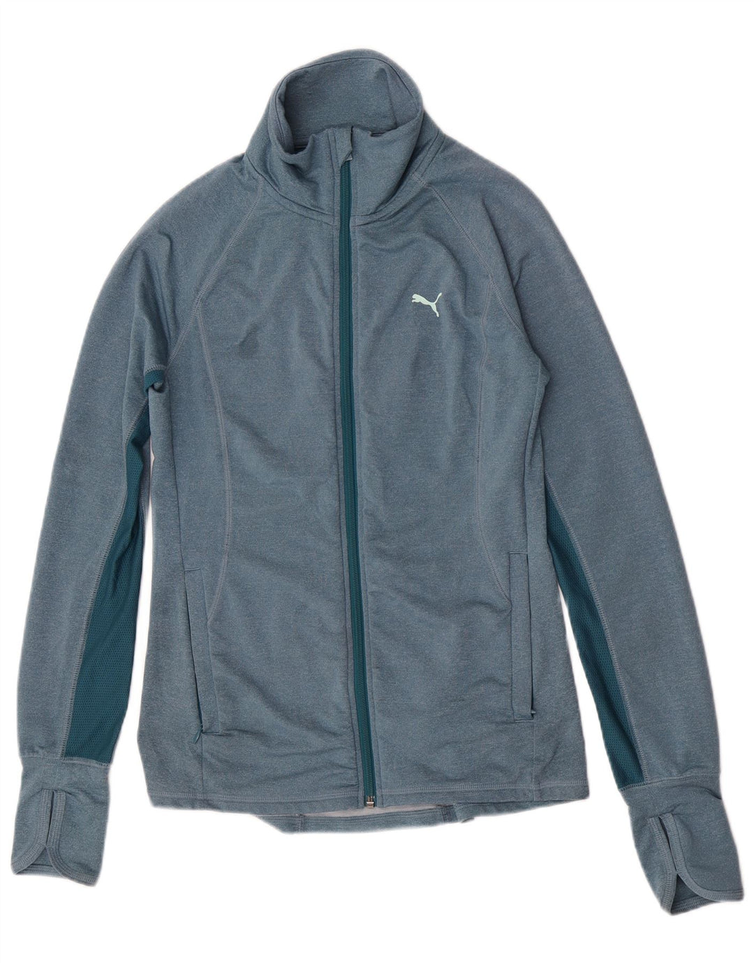 Puma Womens Tracksuit Top Jacket UK 8 Small Blue Colourblock Polyester