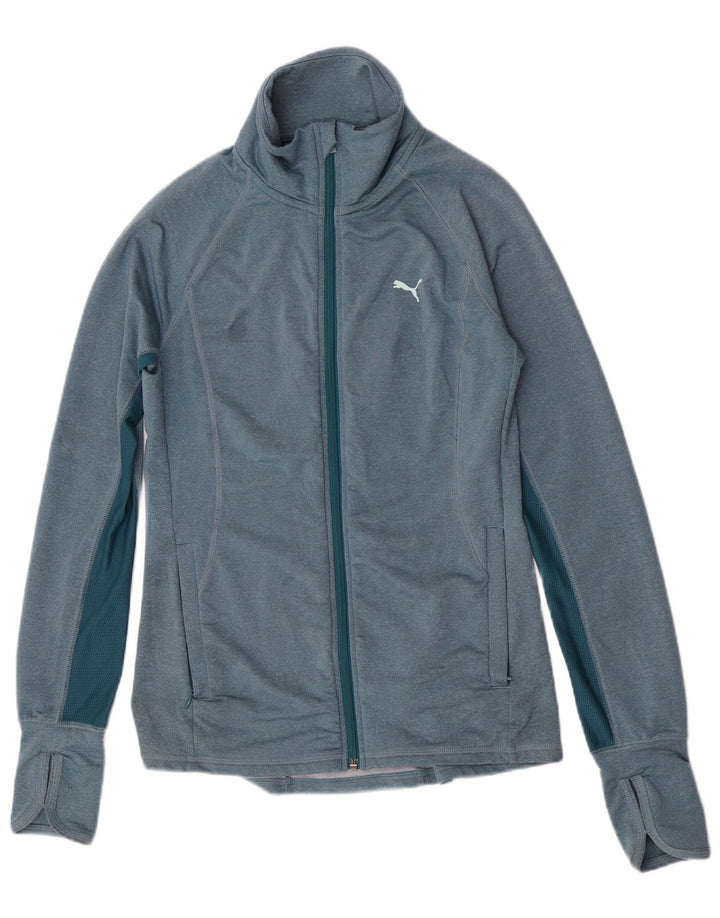 Puma Womens Tracksuit Top Jacket UK 8 Small Blue Colourblock Polyester