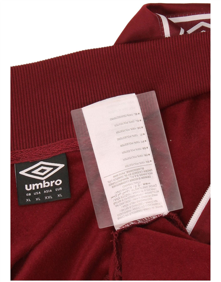 UMBRO Mens Graphic Tracksuit Top Jacket XL Burgundy Polyester