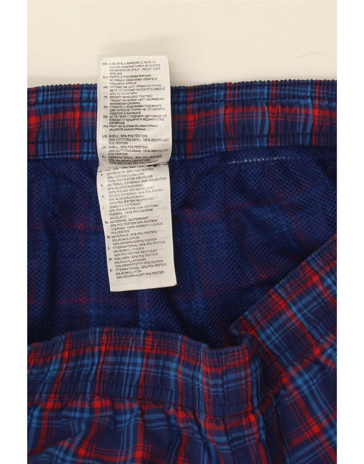 Adidas Mens Sport Shorts Medium  Navy Blue Check Polyester