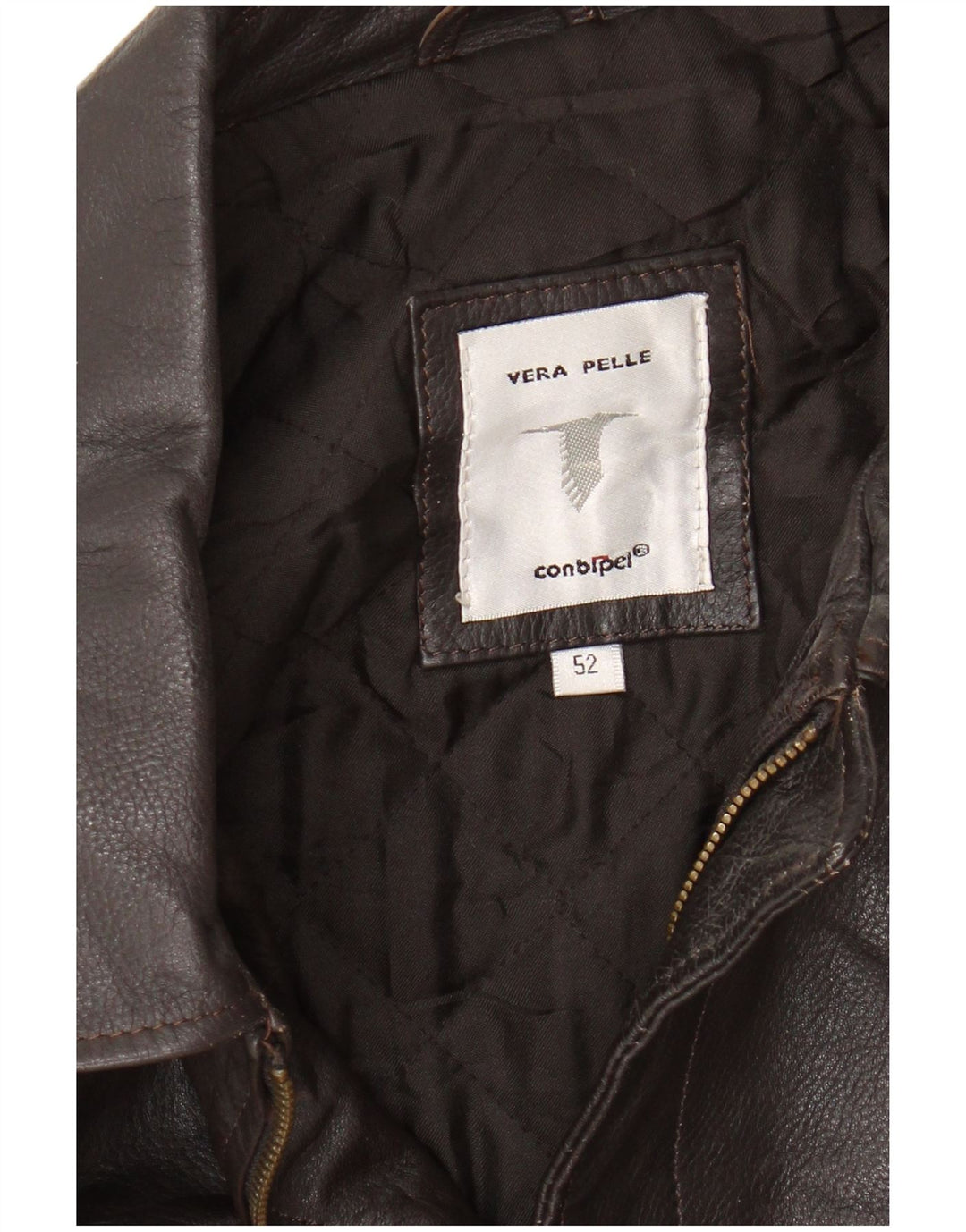 CONBIPEL Mens Leather Jacket IT 52 XL Brown Leather