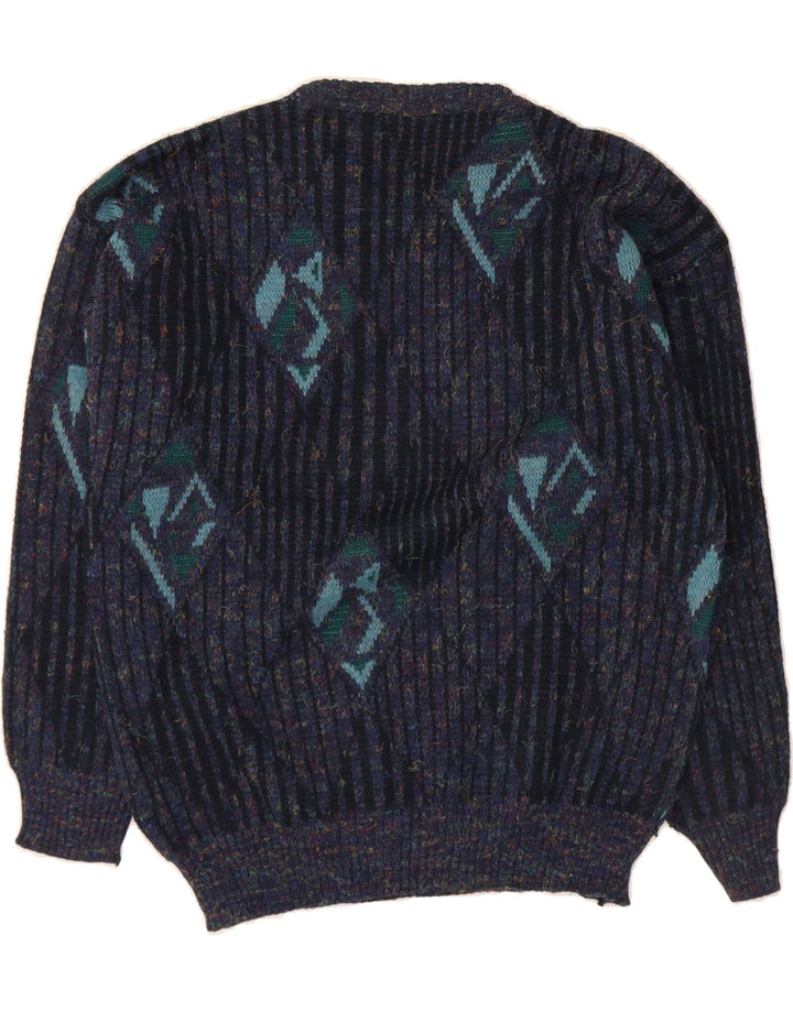 ANGELO LITRICO Mens Crew Neck Jumper Sweater IT 48/50 Medium Navy Blue Vintage Angelo Litrico and Second-Hand Angelo Litrico from Messina Hembry 