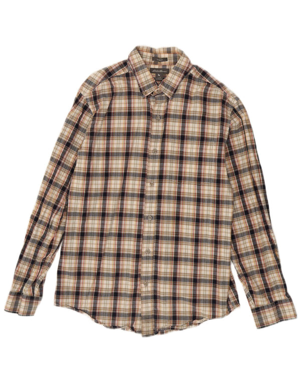 Eddie Bauer Mens Classic Fit Flannel Shirt Small Multicoloured Check Cotton