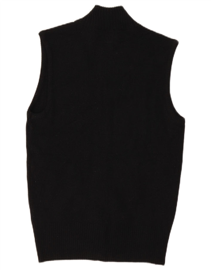 Energie Womens Sleeveless Cardigan Sweater UK 12 Medium Black Acrylic