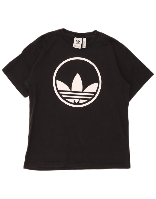 Adidas Mens Graphic T-Shirt Top Medium Black Cotton