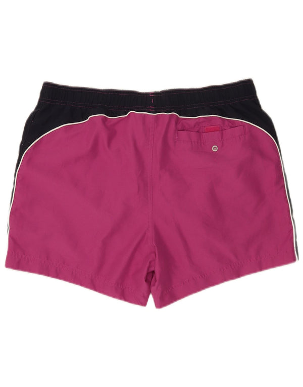 Champion Mens Graphic Swimming Shorts Large Purple Colourblock Polyester