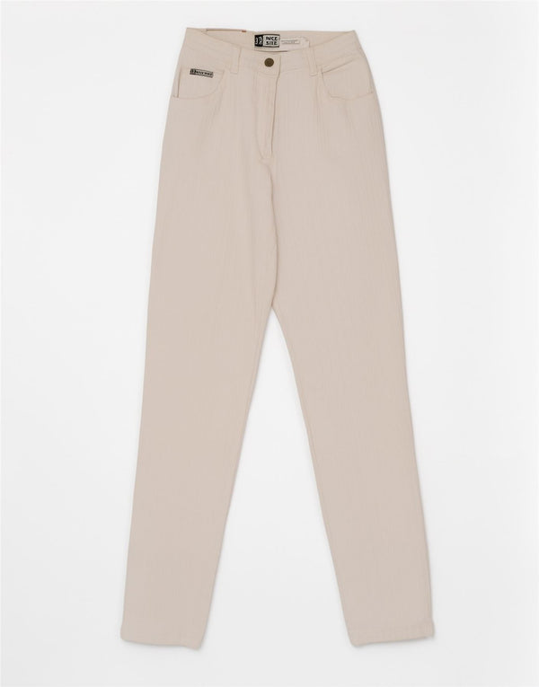 John Baner Womens High Waist Jeans UK 14 Large W28 L30 White Cotton