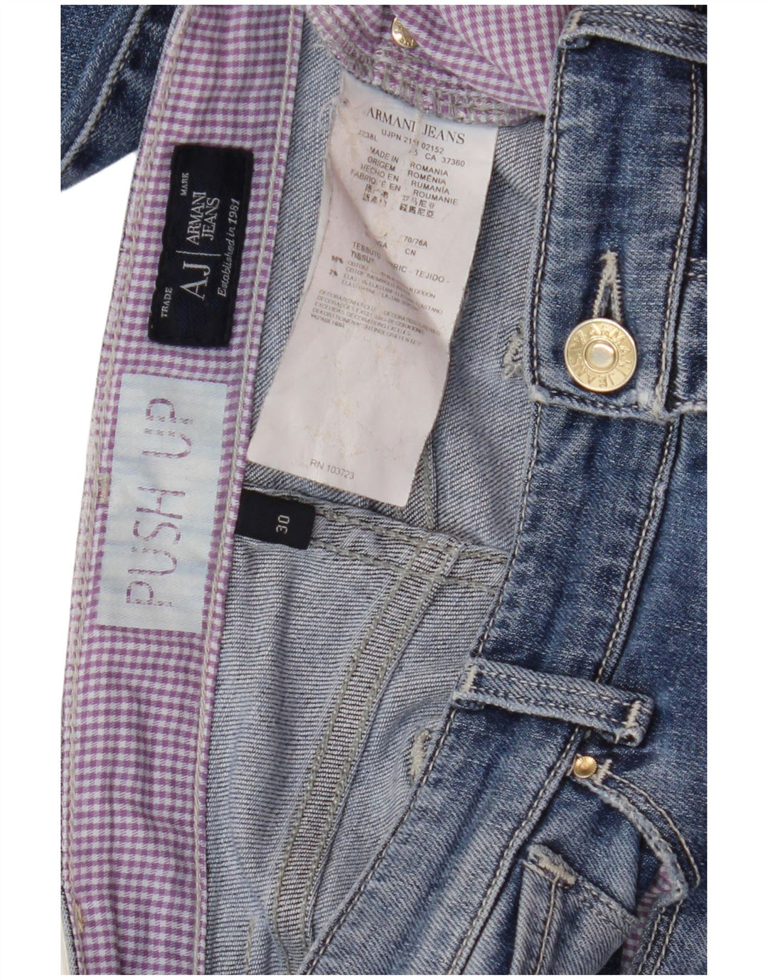 ARMANI Womens Skinny Jeans W30 L30  Blue Cotton